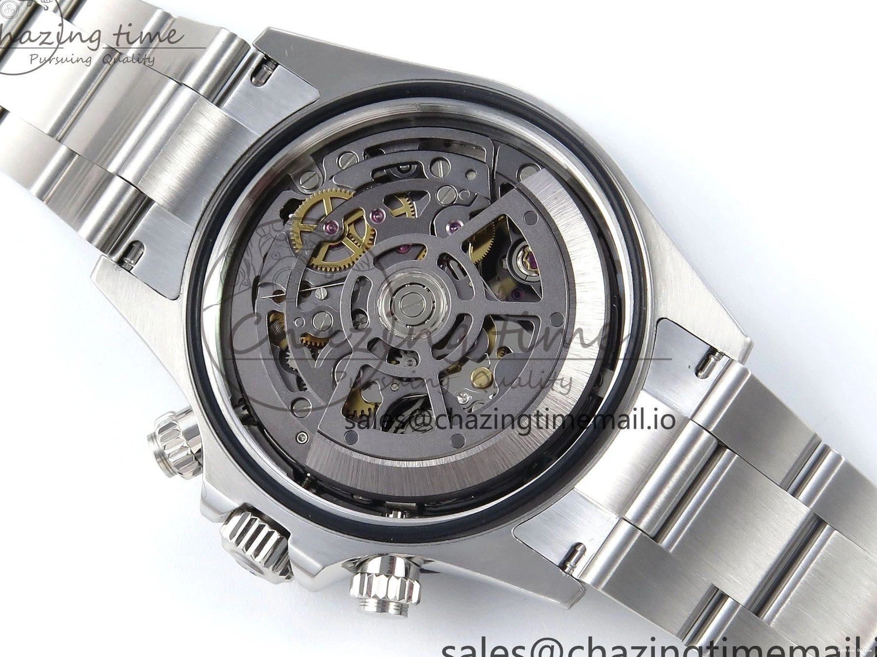 0124 Daytona Artisans SS GETF Best Edition Blue Skeleton Dial Diamonds Bezel on SS Bracelet DD Sleek 371